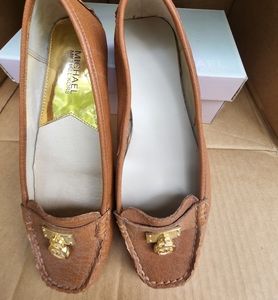 Michael Kors women's leather shoes brown moccasin style Hamilton Loafer Size 7